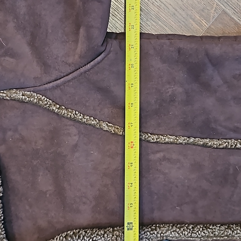 LL Bean Women’s Faux Suede Button Up barn penny lane rustic Coat medium - Picture 5 of 11